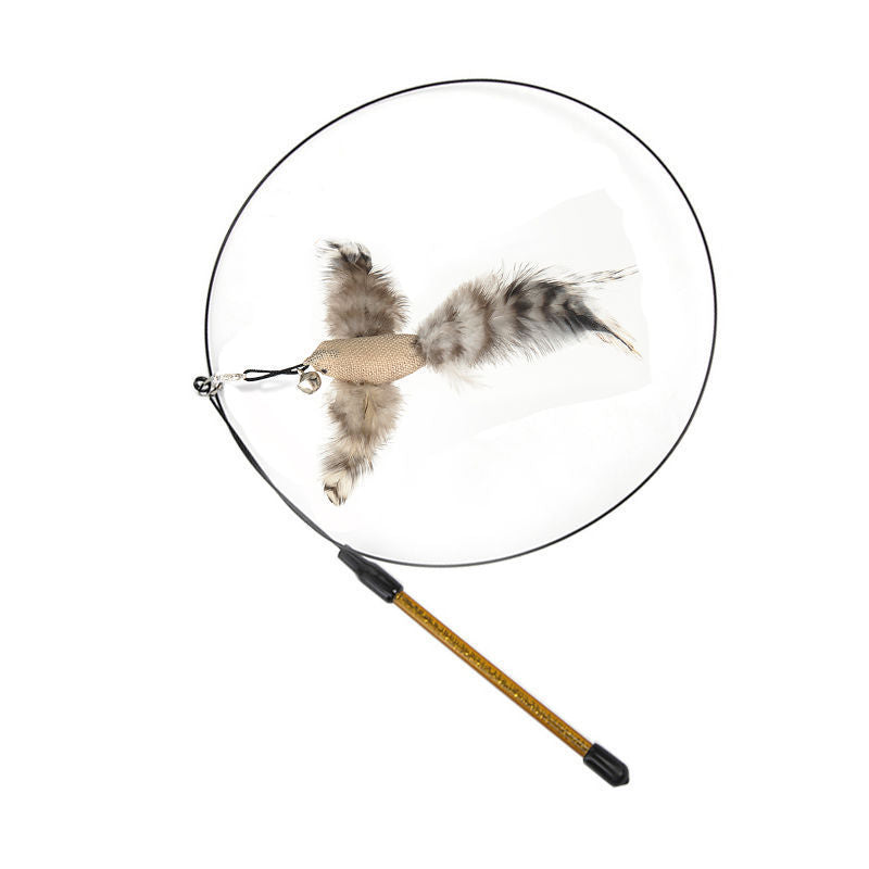 hands-free wire feather cat toy – suction cup teaser wand with flexible steel wire