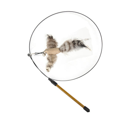 Hands-Free Wire Feather Cat Toy – Suction Cup Teaser Wand with Flexible Steel Wire