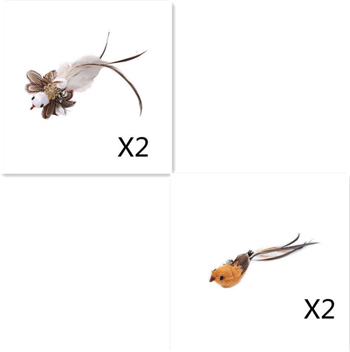 hands-free wire feather cat toy – suction cup teaser wand with flexible steel wire
