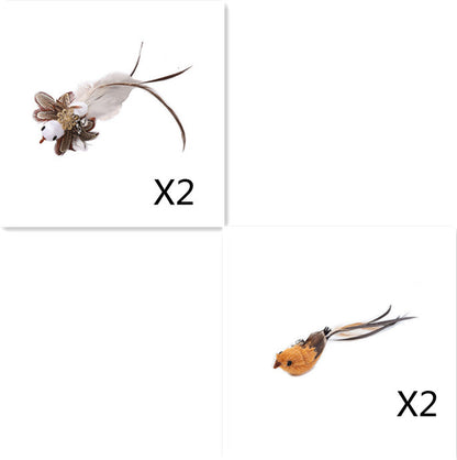 Hands-Free Wire Feather Cat Toy – Suction Cup Teaser Wand with Flexible Steel Wire