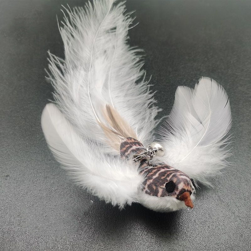 hands-free wire feather cat toy – suction cup teaser wand with flexible steel wire