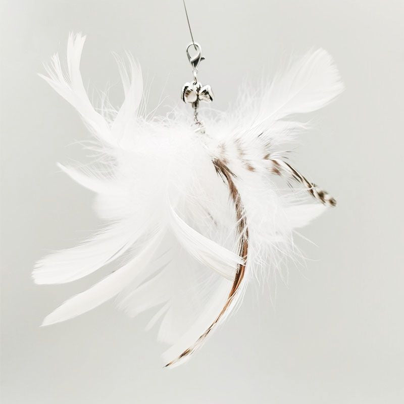 hands-free wire feather cat toy – suction cup teaser wand with flexible steel wire