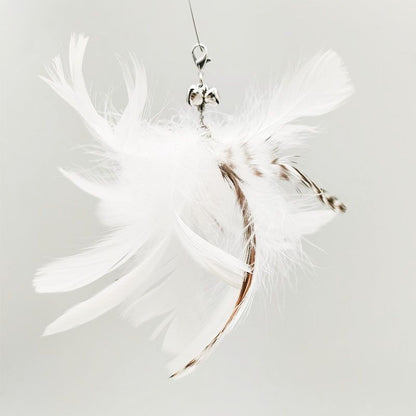 Hands-Free Wire Feather Cat Toy – Suction Cup Teaser Wand with Flexible Steel Wire
