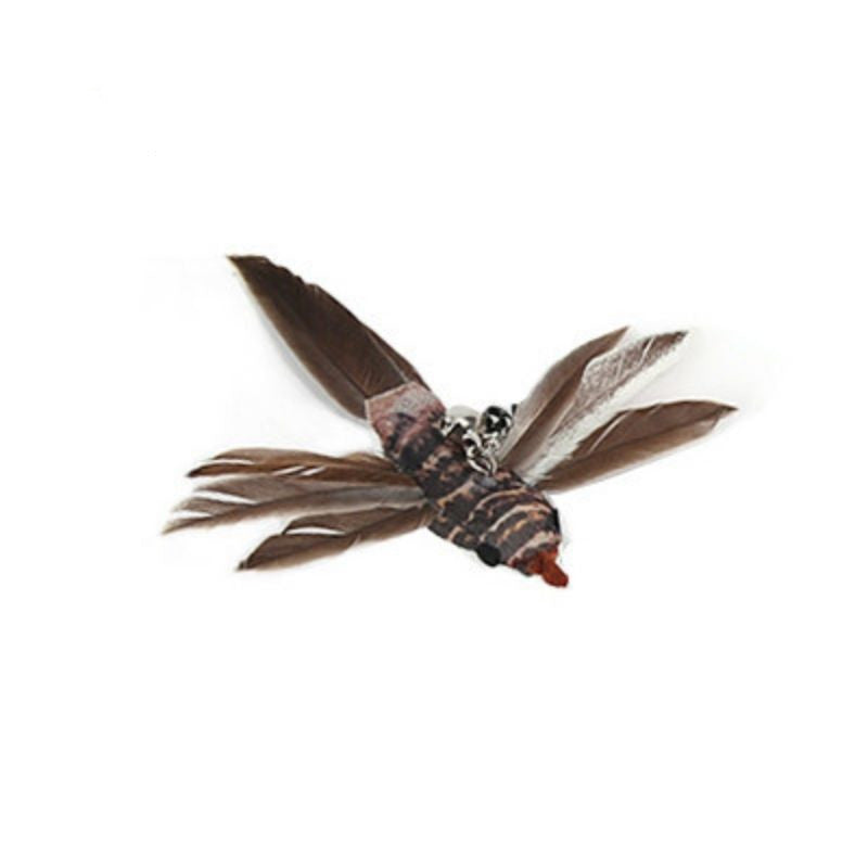 hands-free wire feather cat toy – suction cup teaser wand with flexible steel wire