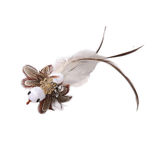 hands-free wire feather cat toy – suction cup teaser wand with flexible steel wire