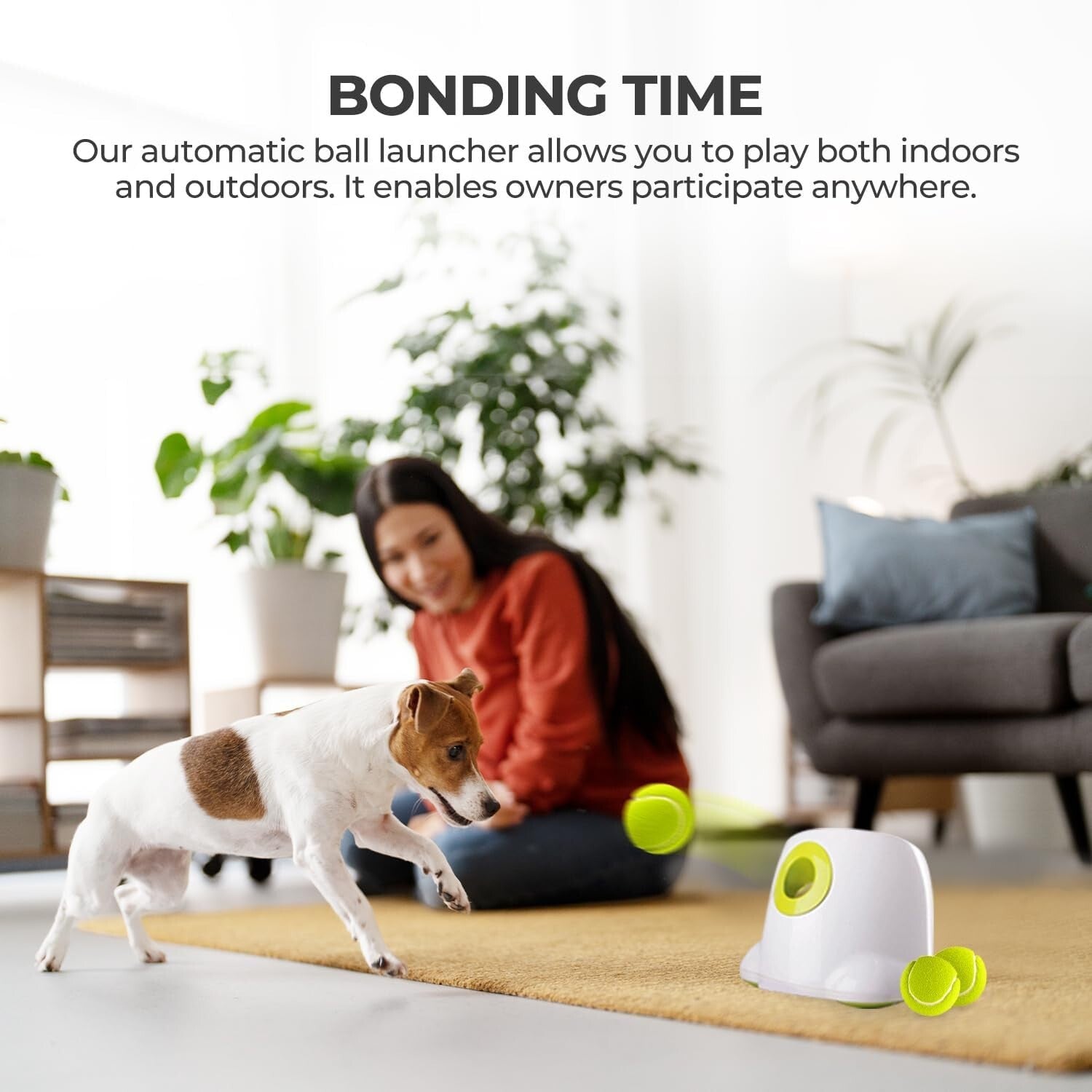 Automatic Dog Ball Launcher - Interactive Tennis Ball Thrower for Dogs