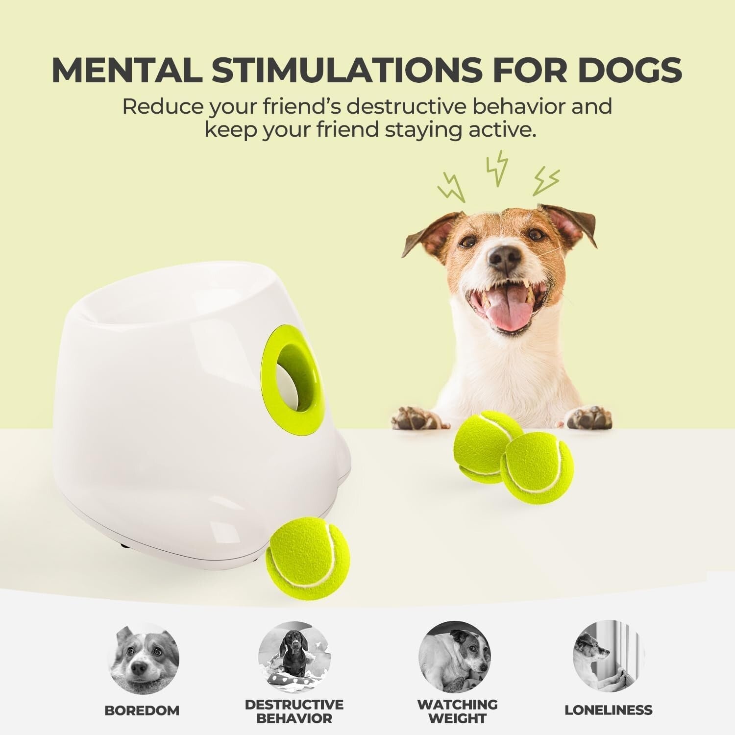 Automatic Dog Ball Launcher - Interactive Tennis Ball Thrower for Dogs