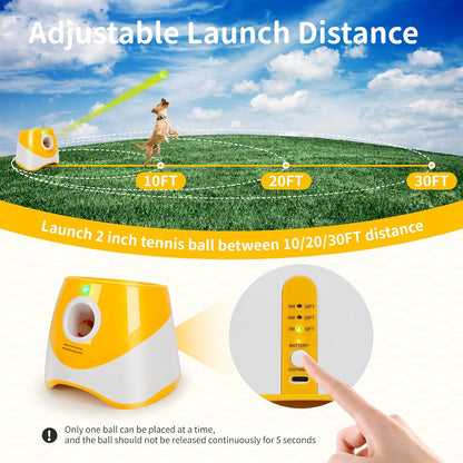 Dog Launcher Automatic Dogs Chase Toy Tennis Throwing Pinball Machine Fun Interactive Throw Rechargable Catapult USB Charging